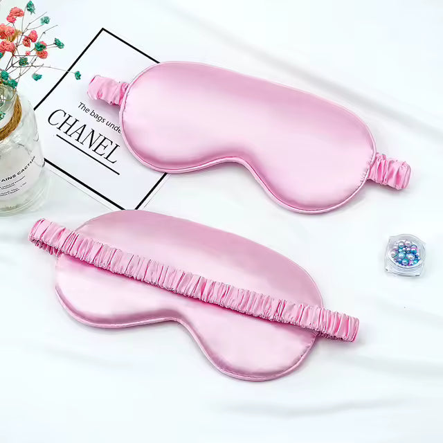Pink silk sleep mask