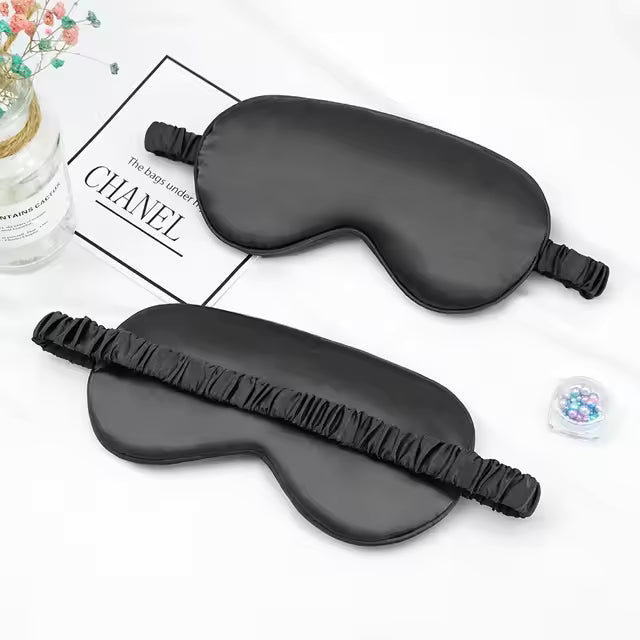 Black silk sleep mask
