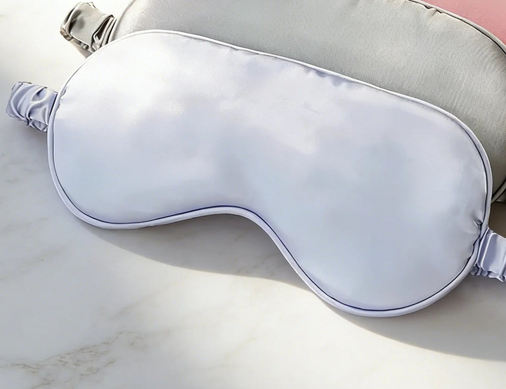 White silk sleep mask